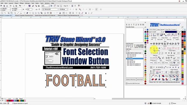 TRW Stone Wizard 3 0 Tutorial Video 106 Font Selection Window Button смотреть онлайн