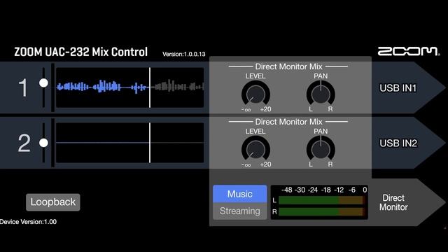 Zoom UAC-232 Quick Guides: Loopback