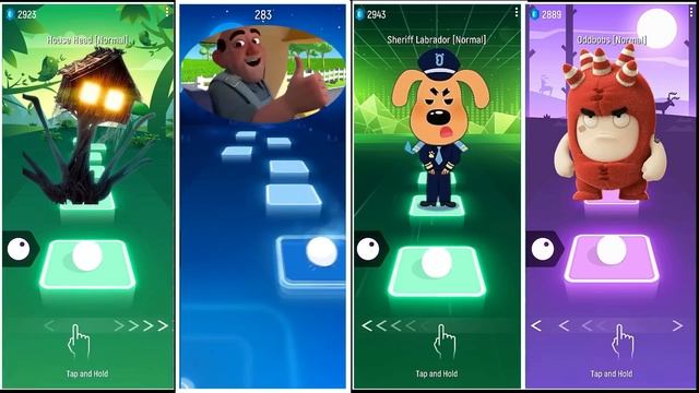 Spider House Head vs Cocomelon vs Sheriff Labrador vs Oddbods Fuse| Tiles Hop EDM Rush смотреть онлайн