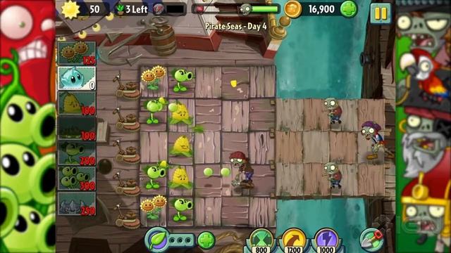 Plants vs Zombies 2 Walkthrough - Pirate Seas: Day 04 - Star 03 смотреть онлайн