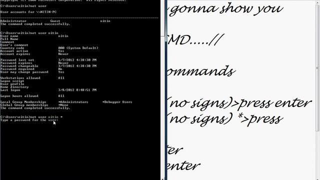 How to change windows password with cmd(no software) смотреть онлайн