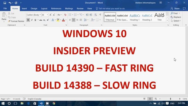 Windows 10 Insider preview build 14390 Released July 15th 2016 Fast Ring 14388 Slow Ring смотреть онлайн