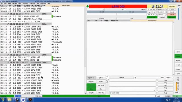 FT8 Fox/Hound reminder - A25RU on 15m - March 17 2021 смотреть онлайн