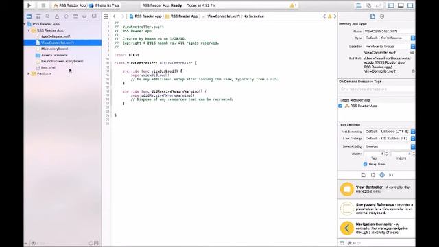swift: how to make RSS Reader App : add NBC, add VC, link VC to class смотреть онлайн