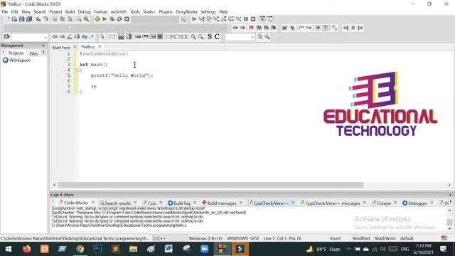 Hello World Print | Educational Technology | C Programming Bangla Tutorial 2021 смотреть онлайн