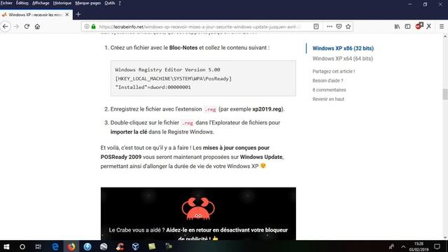 Windows XP (mises à jour jusqu'en avril 2019) смотреть онлайн