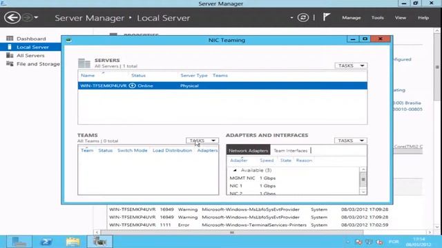 Windows Server 8 Beta - NIC Teaming смотреть онлайн