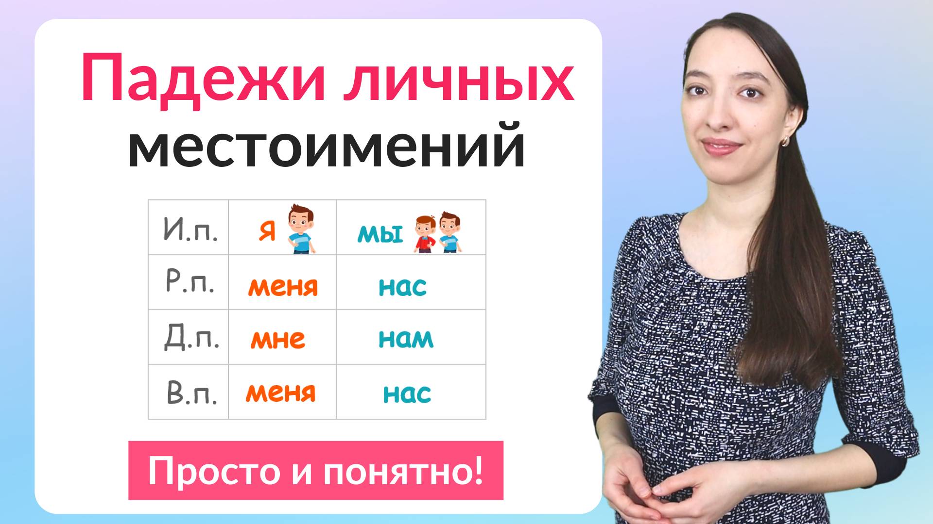 Склонение личных местоимений. Как определить падеж личных местоимений? смотреть онлайн