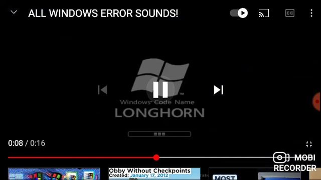 Windows XP and Windows Longhorn error sounds смотреть онлайн
