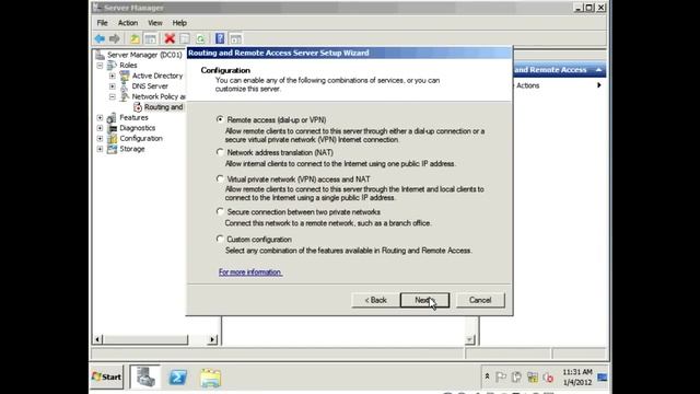 Windows Server 2008: Remote access service (Installation and configuration) смотреть онлайн