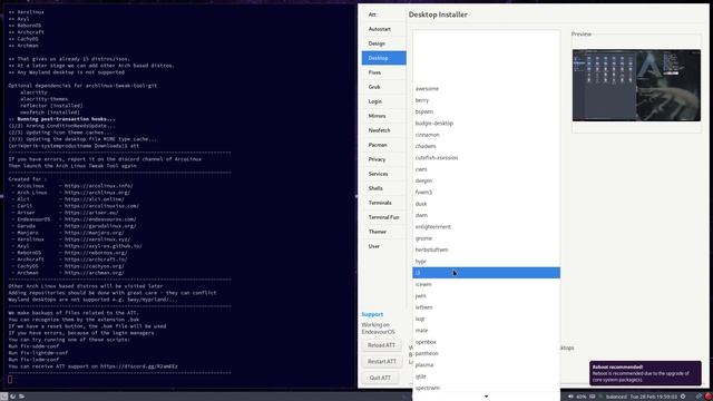 ArcoLinux : 3323 ArchLinux Tweak Tool (ATT) on EndeavourOS смотреть онлайн