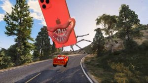 Epic Escape From The Spider Iphone 14 Eater | Lightning McQueen VS Spider Iphone 14 Eater in GTA 5