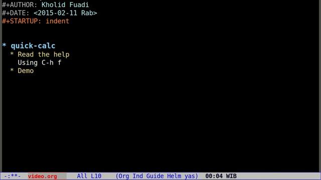 Emacs - Quick Calc смотреть онлайн