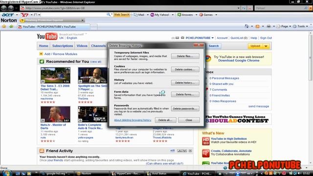 Deleting your Browsing History - Internet Explorer 7 смотреть онлайн