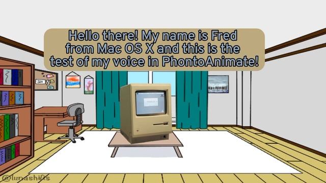 Mac OS X Fred TTS Voice test in PhontoAnimate смотреть онлайн