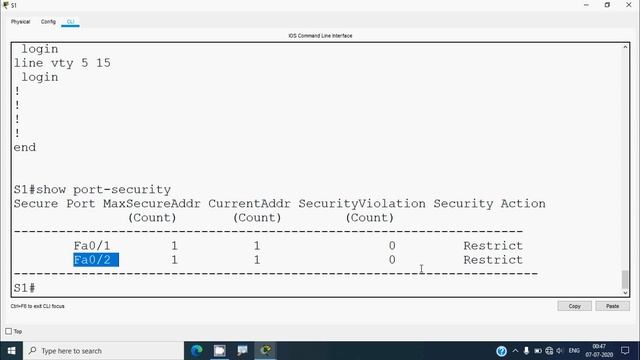 11.1.10 Packet Tracer - Implement Port Security смотреть онлайн