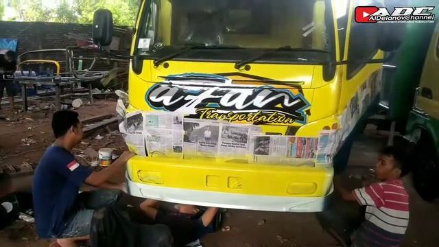 Pemasangan Spoiler Pada Bemper Depan Truck.. смотреть онлайн