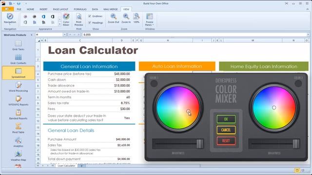 DevExpress WinForms Color Mixer Dialog смотреть онлайн