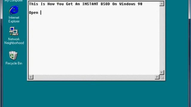 Instant BSOD on windows 98 смотреть онлайн