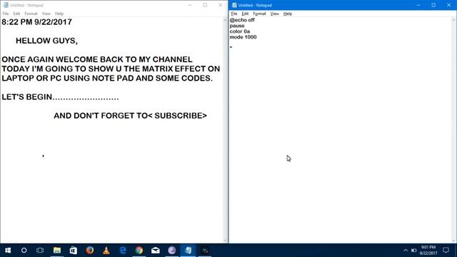How to make the Matrix Effect using NOTEPAD in windows 10 смотреть онлайн