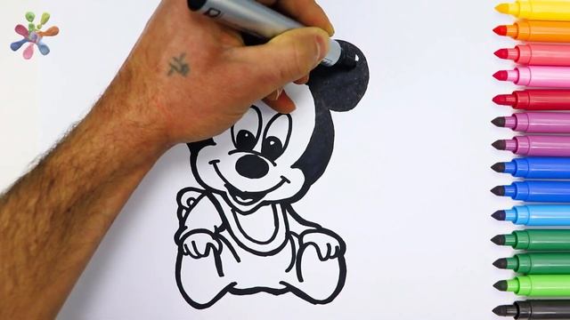 Coloring and drawing for kids. Baby Miki Maus //Раскраски для детей смотреть онлайн