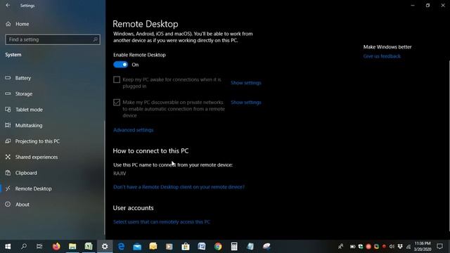 How to enable Remote Desktop in Windows 10 смотреть онлайн