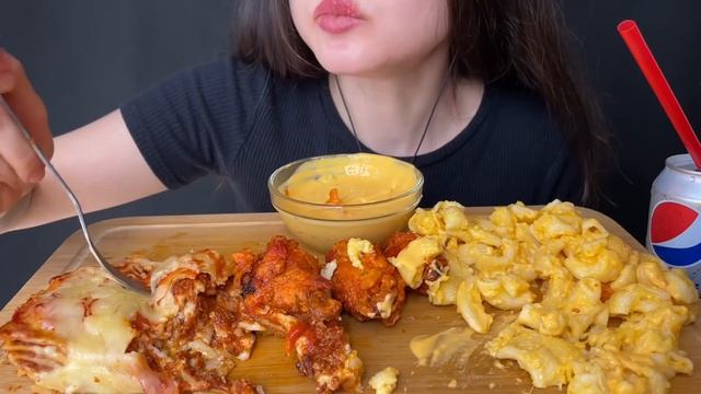 ASMR CHICKEN LOLLIPOP, LASAGNA + MAC N' CHEESE MUKBANG (No Talking) EATING FOOD