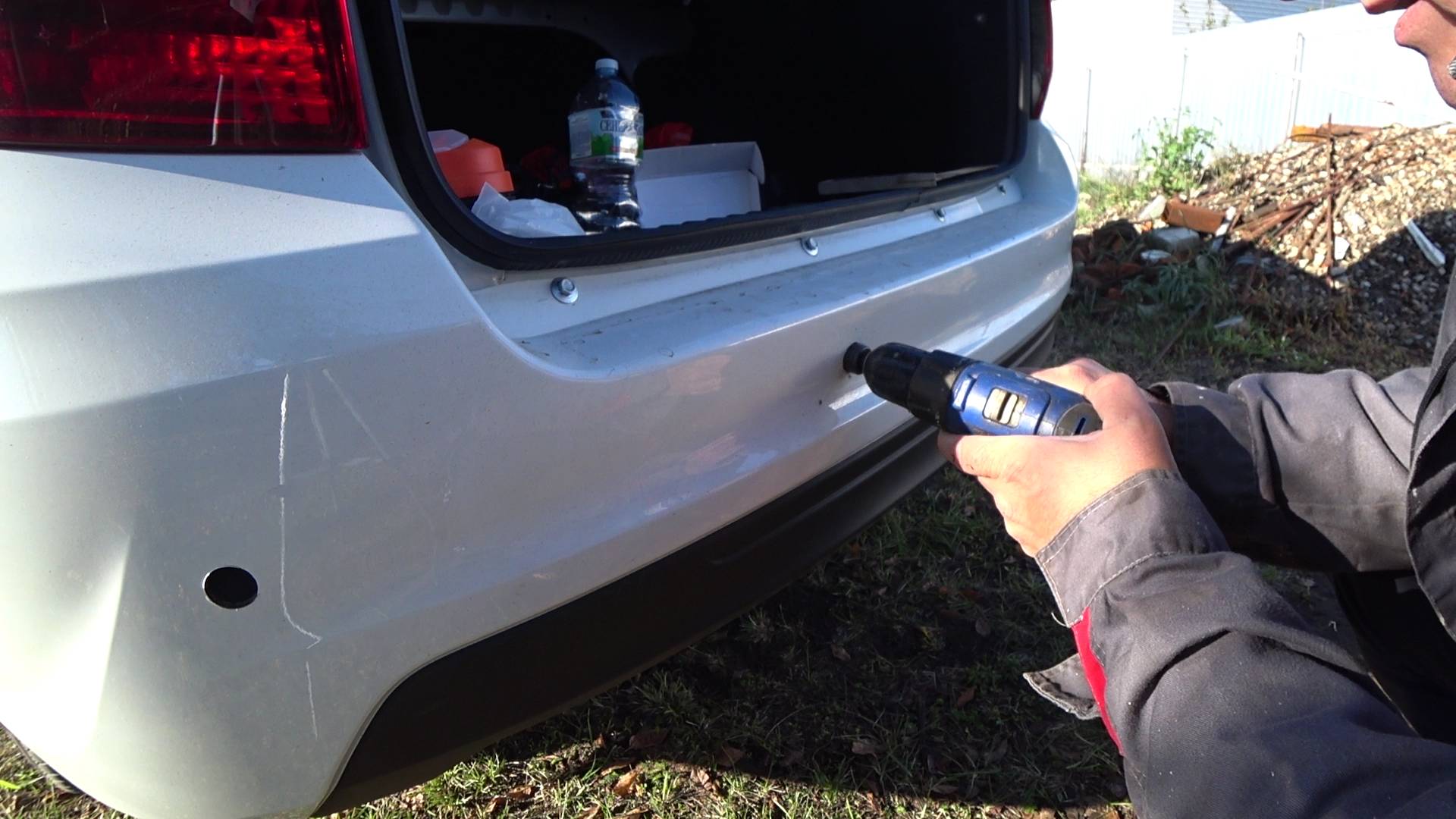 Установка задних парктроников на новую Лада Гранта