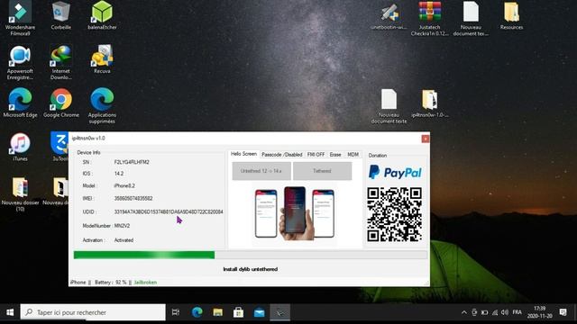 Bypass ICloud IOS 14.1 -14.2 By  Ip4tnsn0w FREE
