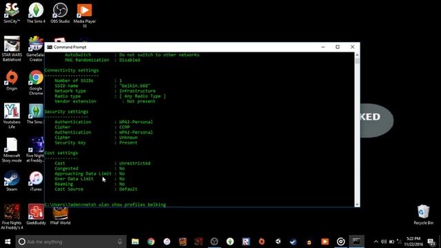 How to Hack The WIFI Password using cmb (Windows 10) смотреть онлайн