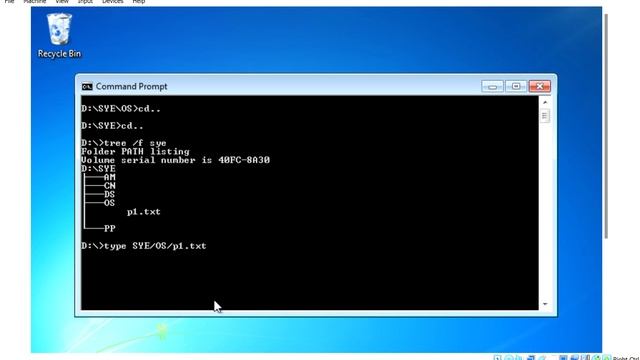 Windows Command : echo, del, tree, dir, type смотреть онлайн