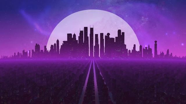 Synth City Dark Purple Screensaver - Looped Animation Background смотреть онлайн