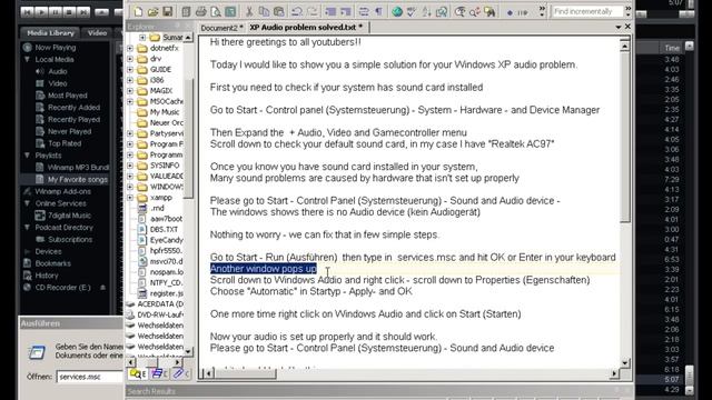 Windows XP No Sound? Simple step to solve this problem. смотреть онлайн