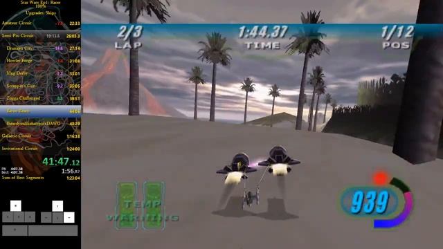 Star Wars: Episode 1 - Racer 100% Speedrun in 1:23:07 /obsolete, watch the one linked in descriptio смотреть онлайн