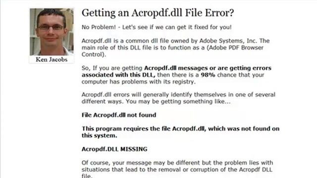 Acropdf.dll Error Fix - Acropdfdll.com смотреть онлайн