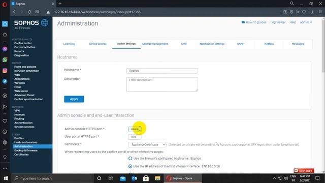 How to change default admin console ports Sophos XG Firewall смотреть онлайн