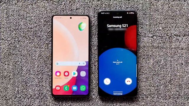 Samsung A51 (One ui 3) Android 11 VS Samsung S21 (One ui 4) Android 12 incoming call смотреть онлайн