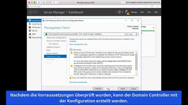 Windows Server 2016 Active Directory und DNS installieren und konfigurieren смотреть онлайн