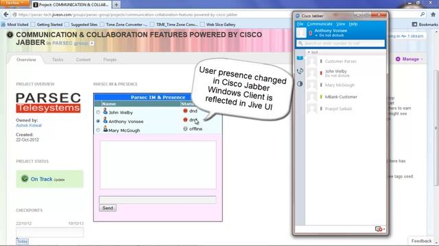 Parsec's Cisco Jabber UC integration with Jive Social Business Portal смотреть онлайн