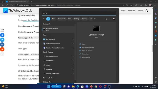 Fix OneDrive Personal Vault Error Code 0x80070490 смотреть онлайн
