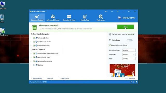 Como instalar e limpar o pc com Wise Disk Cleaner смотреть онлайн