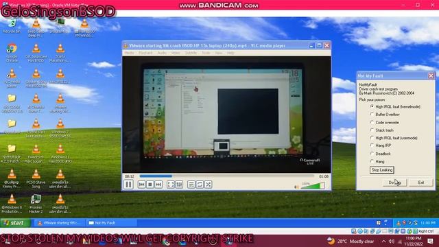 VMware starting VM crash BSOD HP 15s laptop has BSOD VM (Windows XP) смотреть онлайн