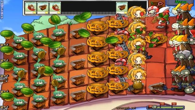 Anime Girl Gatling PEA VS Gargantuar Zombies - Plants vs Zombies mod смотреть онлайн