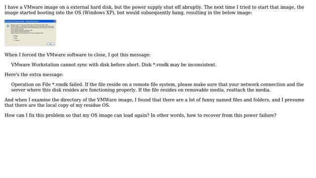 VMware Workstation cannot sync with disk before abort. Disk \*.vmdk may be inconsistent смотреть онлайн