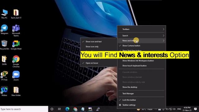 Remove Weather News Widget From Taskbar | Enable/Disable News & Interests Widget | Windows 10 смотреть онлайн
