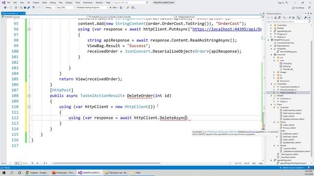 [Part 48] - Build ASP NET Core 3.1 Web API Consume with MVC (Create DeleteOrder Action Method) смотреть онлайн