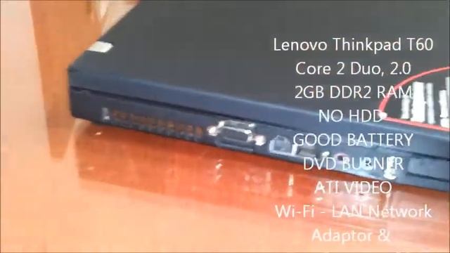 Lenovo Thinkpad T60 Laptop смотреть онлайн