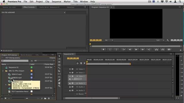 Importing a Final Cut Pro Project in Adobe Premiere Pro смотреть онлайн