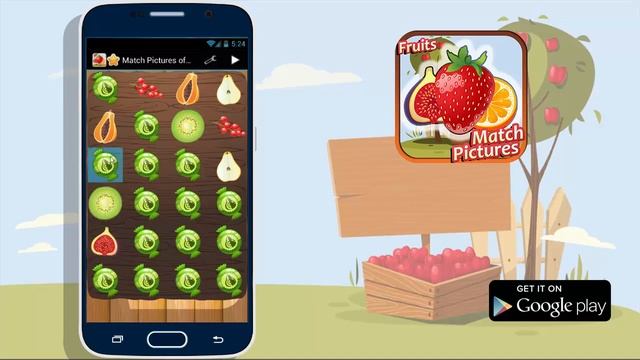 Match Pictures Of Fruits Addictive Android Memory Game смотреть онлайн