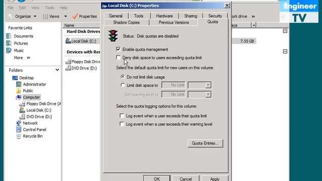 Configure Disk Quota for the Clients in Windows Server 2008 смотреть онлайн